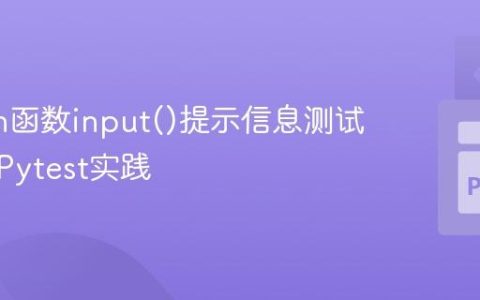 Python函数input()提示信息测试策略与Pytest实践