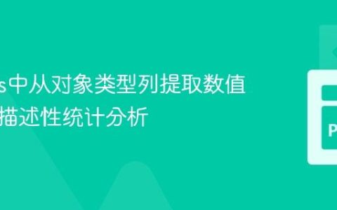 Pandas中从对象类型列提取数值并进行描述性统计分析