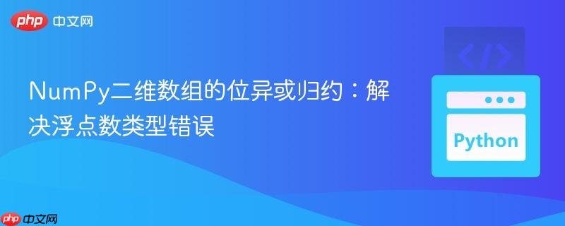 NumPy二维数组的位异或归约:解决浮点数类型错误