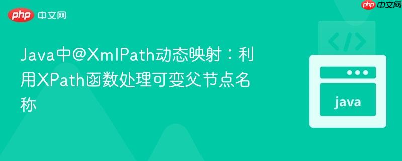 Java中@XmlPath动态映射:利用XPath函数处理可变父节点名称