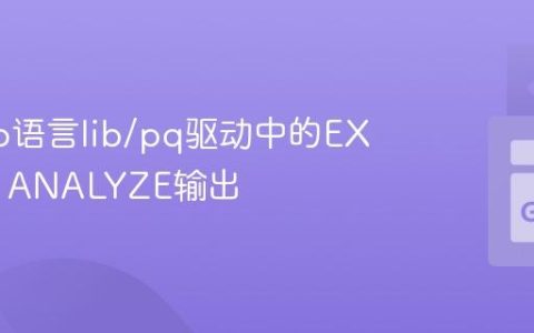 检索Go语言lib/pq驱动中的EXPLAIN ANALYZE输出