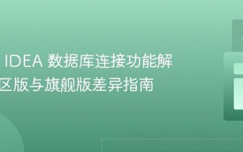 IntelliJ IDEA 数据库连接功能解析：社区版与旗舰版差异指南