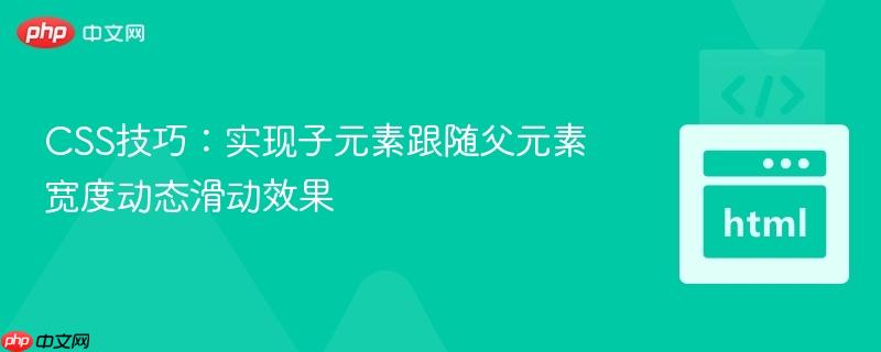CSS技巧：实现子元素跟随父元素宽度动态滑动效果