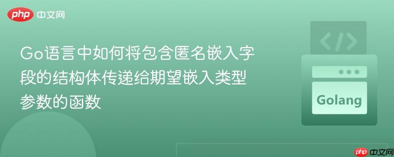 Go语言中如何将包含匿名嵌入字段的结构体传递给期望嵌入类型参数的函数