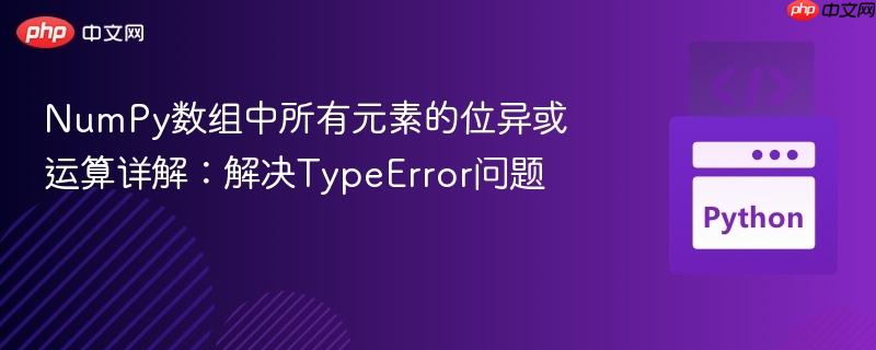 NumPy数组中所有元素的位异或运算详解:解决TypeError问题