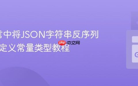 Go语言中将JSON字符串反序列化为自定义常量类型教程