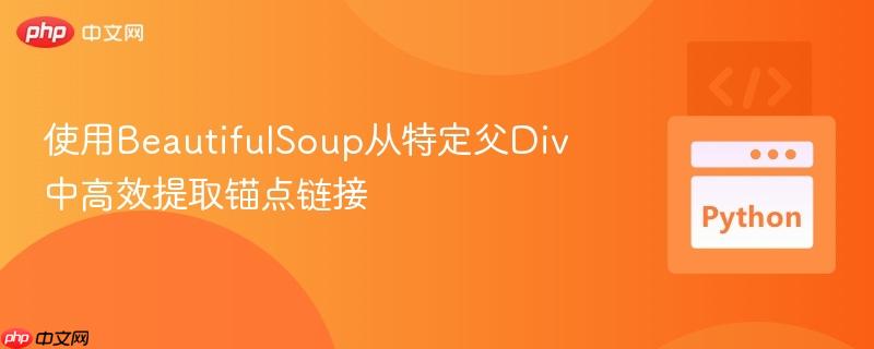 使用BeautifulSoup从特定父Div中高效提取锚点链接