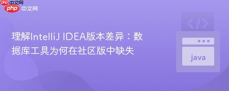 理解IntelliJ IDEA版本差异:数据库工具为何在社区版中缺失