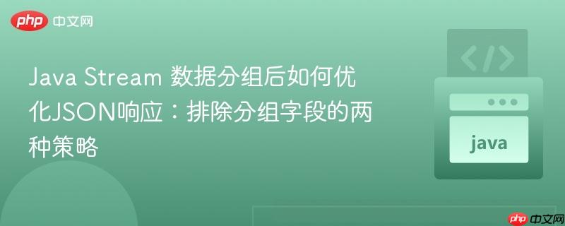 Java Stream 数据分组后如何优化JSON响应:排除分组字段的两种策略