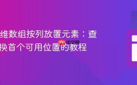 Java二维数组按列放置元素：查找并替换首个可用位置的教程