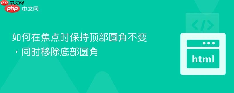 如何在焦点时保持顶部圆角不变,同时移除底部圆角
