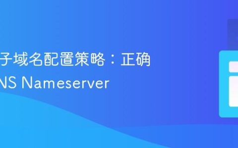 多服务子域名配置策略：正确管理DNS Nameserver