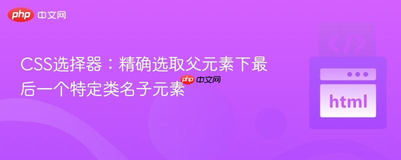 css选择器:精确选取父元素下最后一个特定类名子元素