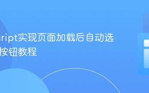 JavaScript实现页面加载后自动选中单选按钮教程