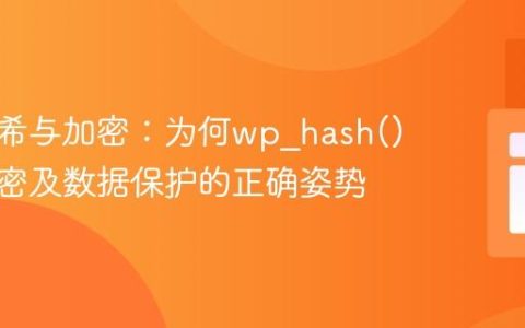 理解哈希与加密：为何wp_hash()无法解密及数据保护的正确姿势