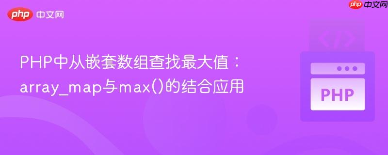 PHP中从嵌套数组查找最大值:array_map与max()的结合应用