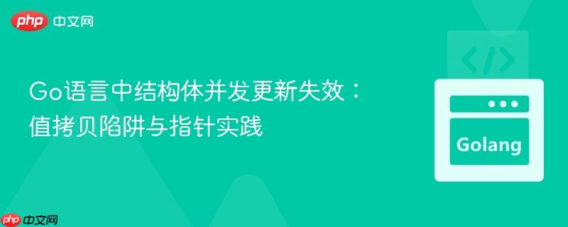 Go语言中结构体并发更新失效：值拷贝陷阱与指针实践