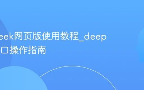 deepseek网页版使用教程_deepseek入口操作指南