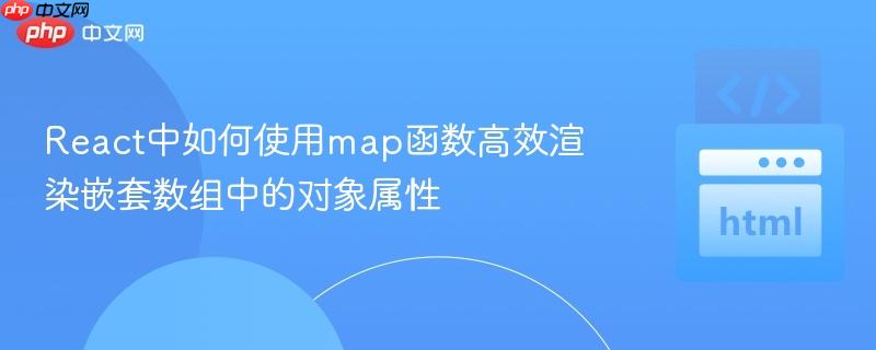 React中如何使用map函数高效渲染嵌套数组中的对象属性