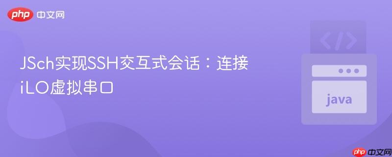 JSch实现SSH交互式会话:连接iLO虚拟串口