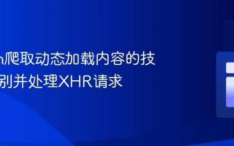 Python爬取动态加载内容的技巧：识别并处理XHR请求