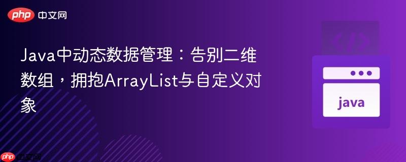 Java中动态数据管理:告别二维数组,拥抱ArrayList与自定义对象