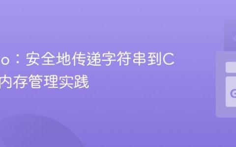Go Cgo：安全地传递字符串到C函数与内存管理实践