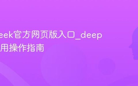 deepseek官方网页版入口_deepseek使用操作指南