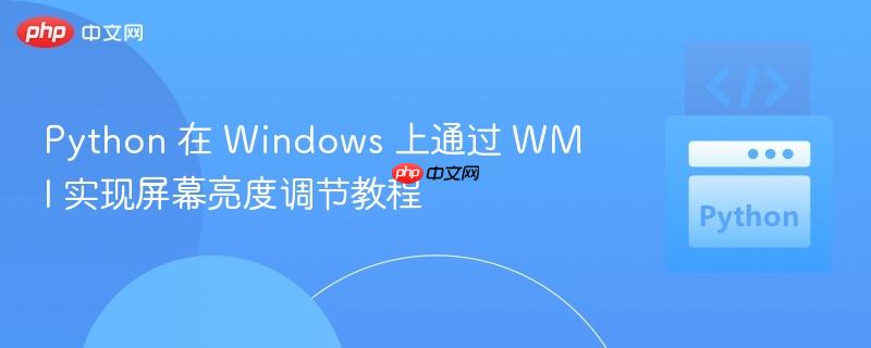 Python 在 Windows 上通过 WMI 实现屏幕亮度调节教程