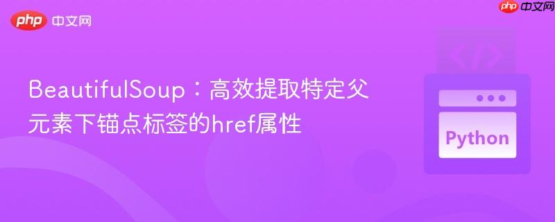 BeautifulSoup:高效提取特定父元素下锚点标签的href属性