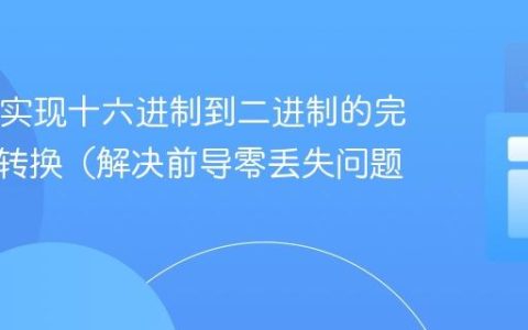 Java中实现十六进制到二进制的完整字节转换（解决前导零丢失问题）