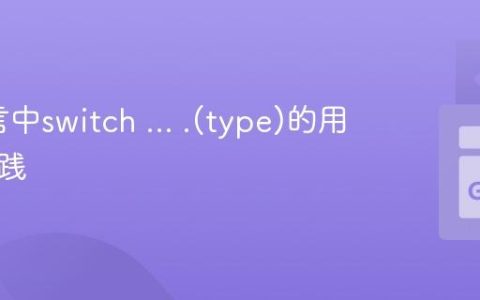 Go语言中switch … .(type)的用法与实践