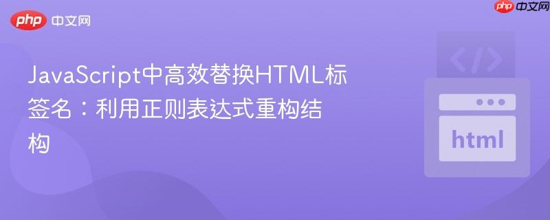 JavaScript中高效替换HTML标签名：利用正则表达式重构结构