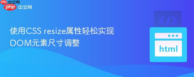 使用css resize属性轻松实现dom元素尺寸调整