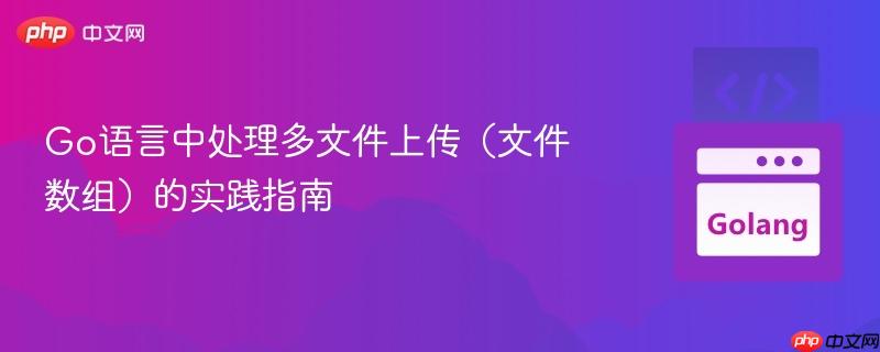 Go语言中处理多文件上传(文件数组)的实践指南