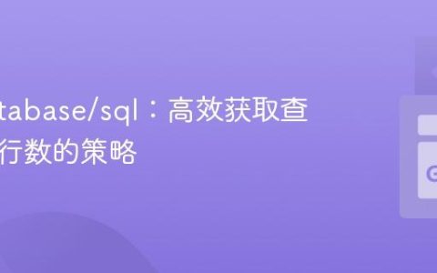 Go database/sql：高效获取查询结果行数的策略