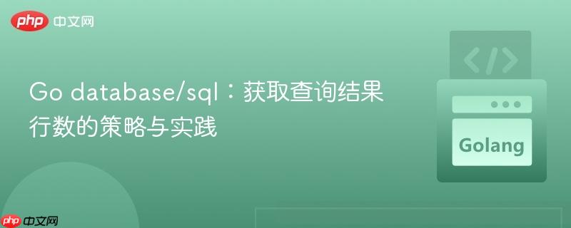 Go database/sql：获取查询结果行数的策略与实践