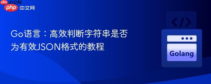 Go语言:高效判断字符串是否为有效JSON格式的教程