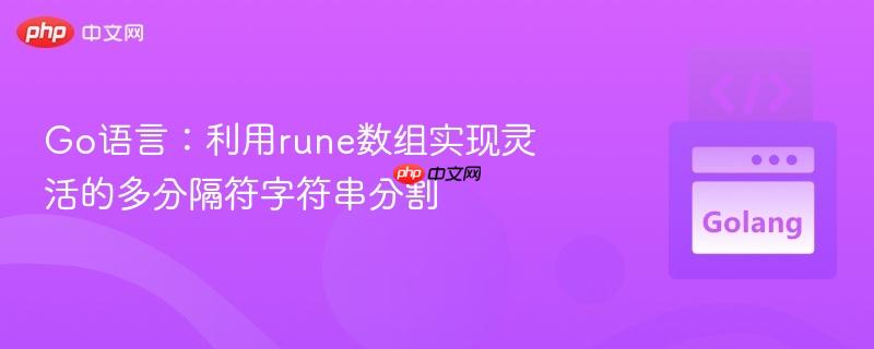 go语言:利用rune数组实现灵活的多分隔符字符串分割