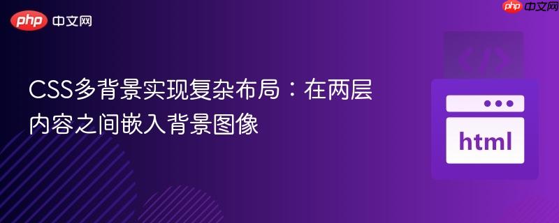 CSS多背景实现复杂布局:在两层内容之间嵌入背景图像