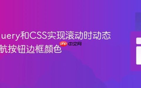 使用jQuery和CSS实现滚动时动态改变导航按钮边框颜色