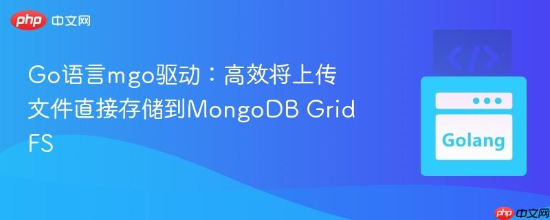 go语言mgo驱动:高效将上传文件直接存储到mongodb gridfs