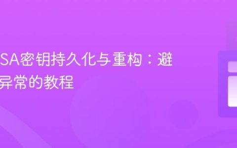 JWT RSA密钥持久化与重构：避免签名异常的教程