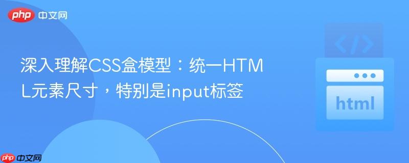 深入理解css盒模型:统一html元素尺寸,特别是input标签