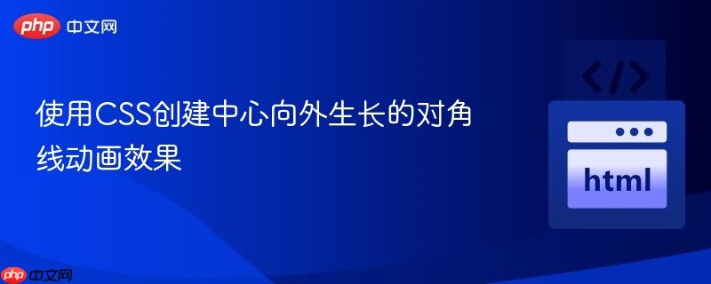 使用CSS创建中心向外生长的对角线动画效果