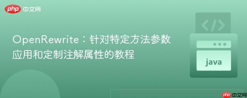 OpenRewrite：针对特定方法参数应用和定制注解属性的教程