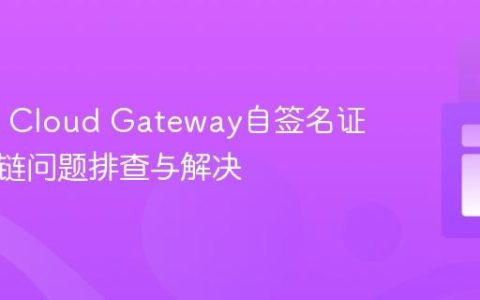 Spring Cloud Gateway自签名证书信任链问题排查与解决