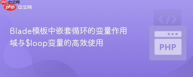 Blade模板中嵌套循环的变量作用域与$loop变量的高效使用