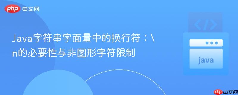 Java字符串字面量中的换行符:
的必要性与非图形字符限制