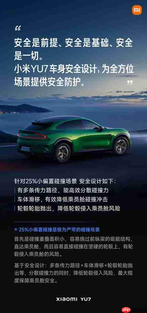 小米汽车再次发文强调车身安全设计:有多种针对性设计